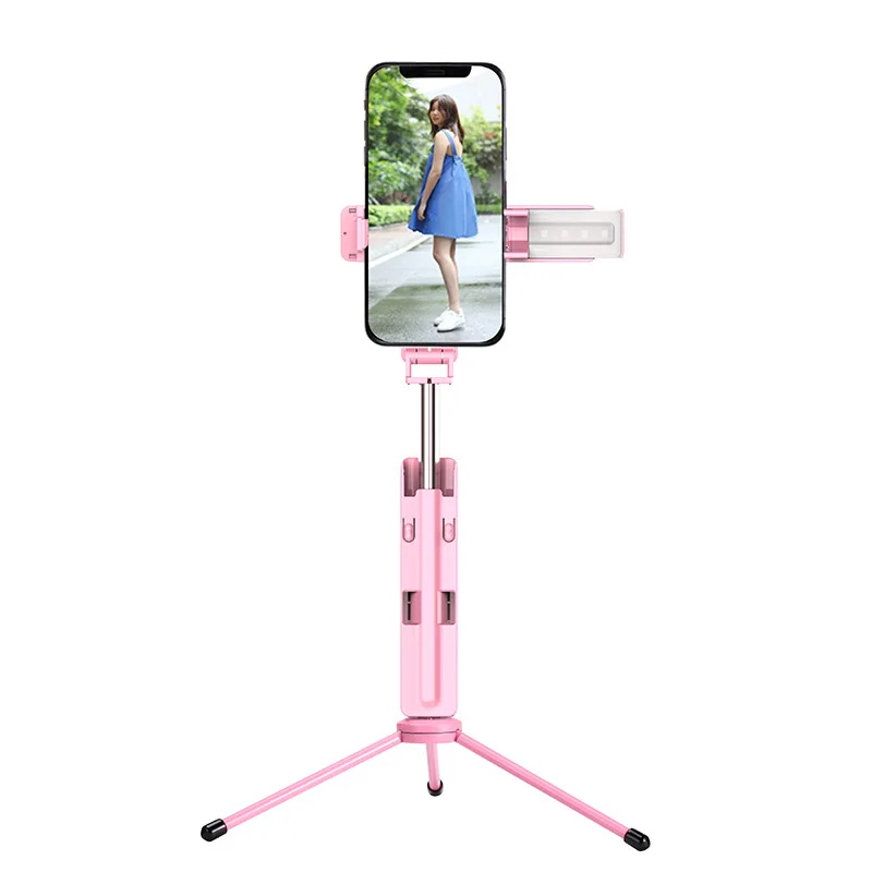 

New Style M2 Bluetooth Fill Light Version Mini Selfie Stick Stainless Rod Beautification Photo Shoot Useful Product-by-Wire Univ