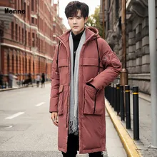 Мужская зимняя куртка, Корейская версия толстого теплого пальто с капюшоном, мужская одежда