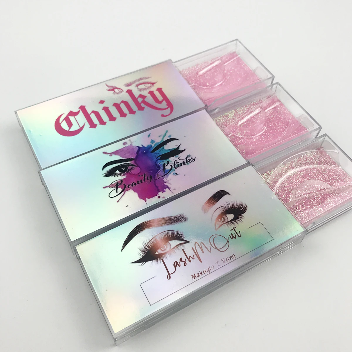 wholesale 3d mink lashes case eyelash packaging box lash boxes packaging custom logo plastic sliding clear custom lash boxes