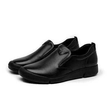 

New Leisure Women's Leather Shoes in 2019 Thick-soled Comfortable Leather Shoe Woman Mom's leather shoes Middle-aged and old wom