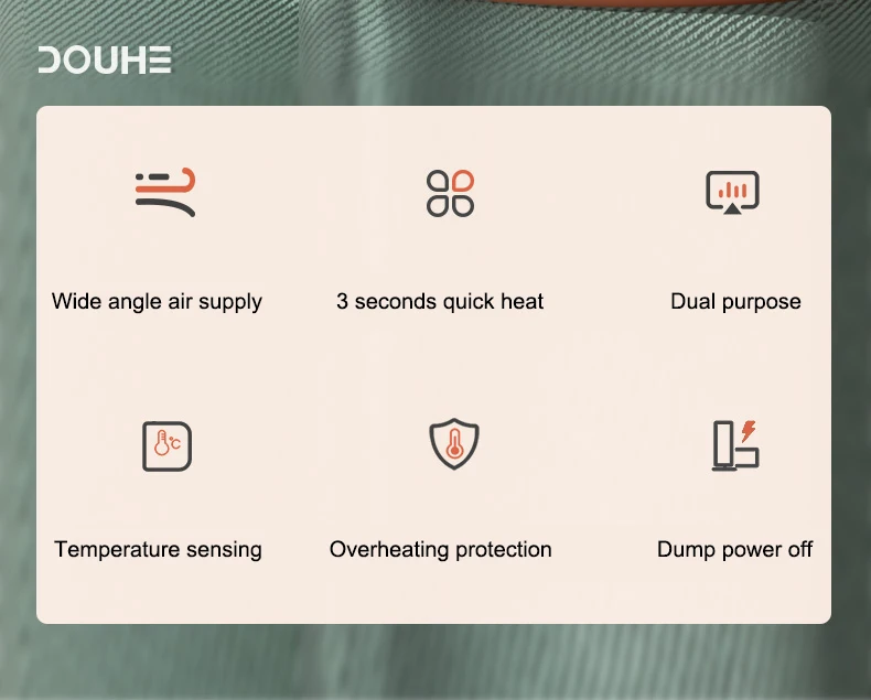 Xiaomi DOUHE 600W Warmer Electric Heaters Portable Fan  4