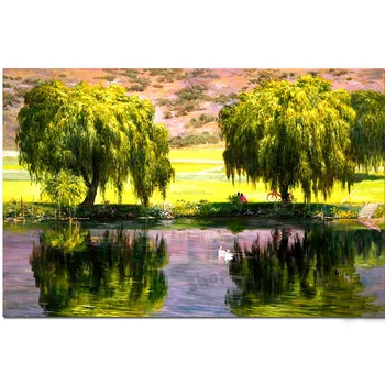 

natural Landscape 5D Diamond Embroidery Painting Two Trees River Full square Round Drill Cross Stitch Picture Handmade GG1698
