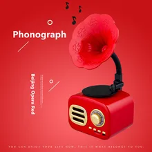 [Пекинская Опера красный] Беспроводная колонка с Bluetooth цветочный динамик ретро большой громкость фонограф динамик мини портативный телефон