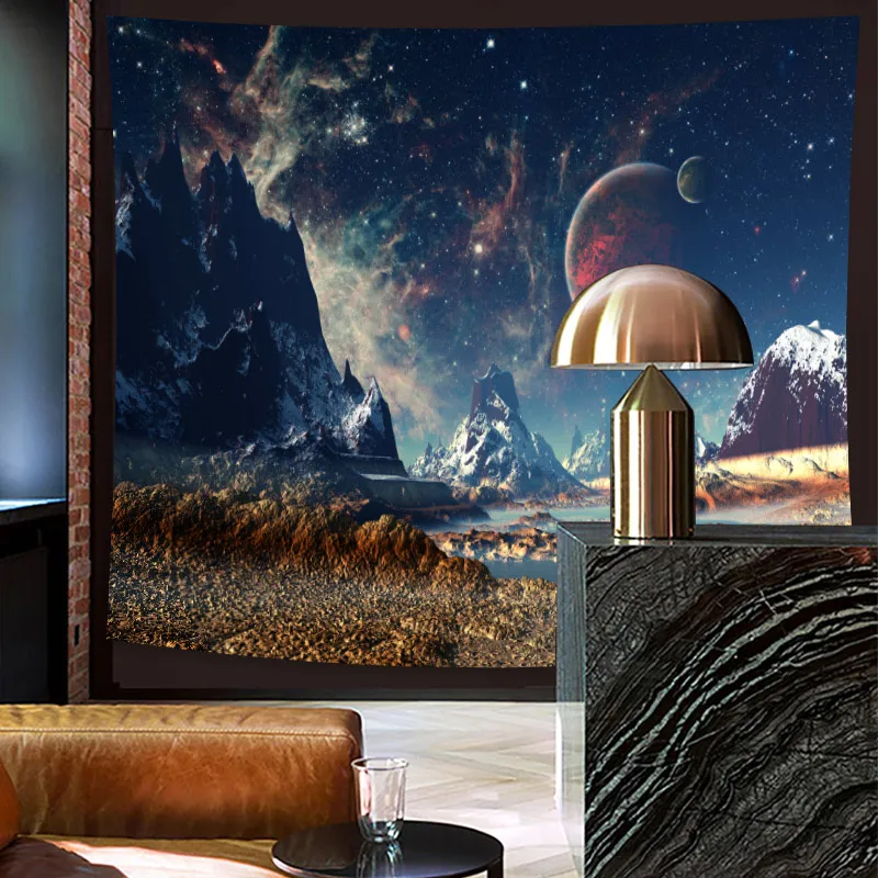 

Astronomy Abstract Planet Tapestry Print Mars Decorative Carpet Yoga Mat Mattress Wall Art Creative Tapestry Big Size Home Decor
