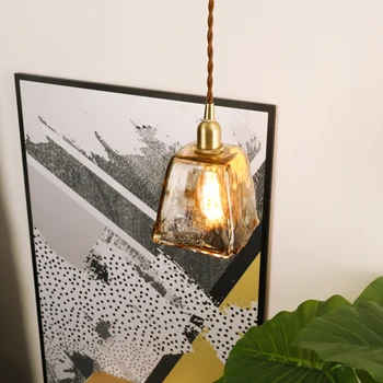 

Nordic Minimalist Copper Pendant Lights Glass Pendant Lighting Living Room Lamp Kitchen Bedroom Bar Dining Room Hanging Lamp