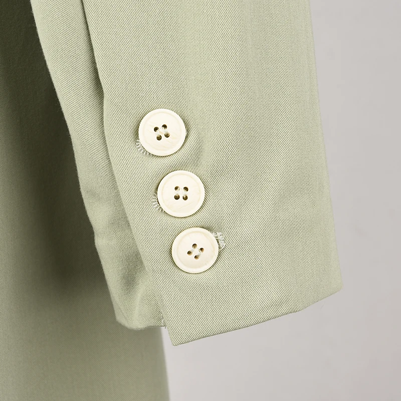 Oco para Fora Feminino Verde Irregular Trincheira Nova Lapela Manga Longa Solto Ajuste Blusão Moda Maré Primavera 2021 1h85606 Eam 28 Moda Feminina