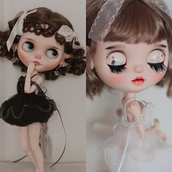 

neo Blyth Doll NBL 1/6 BJD Customized Frosted Face,big eyes doll makeup Ball Jointed Doll with OB24 body handmade Balle doll