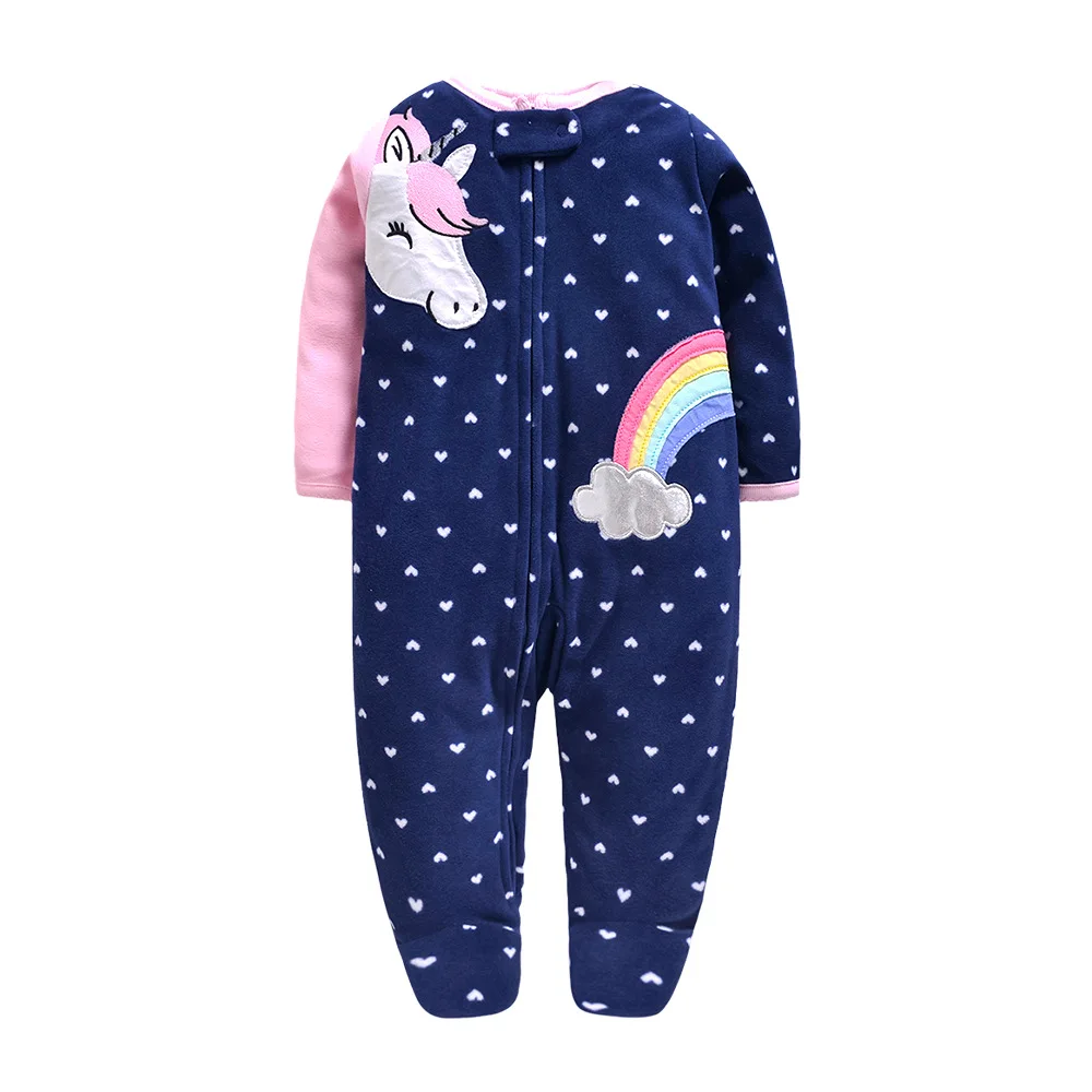 Детский комбинезон зимние теплые для детей Одежда для маленьких мальчиков и девочек Комбинезон для младенцев детская одежда - Цвет: Rainbow horse