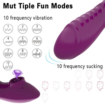 Sucking Dildo Vibrator with Remote Controller Vagina G Spot Clitoris Stimulator 10 Speeds Masturbate Sucker Sex Toys for Women 2