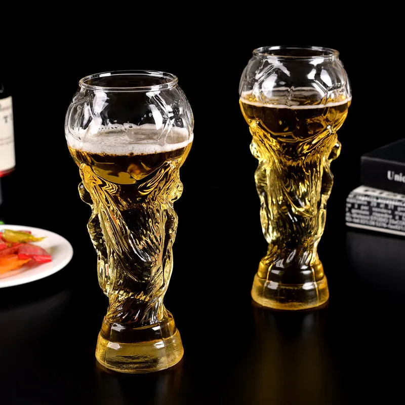 Кубок мира пивные стеклянные креативные футбольные кружки 450 мл высокое боросиликатное стекло бокал для пива виски бренди, вино сок - Цвет: 2pcs