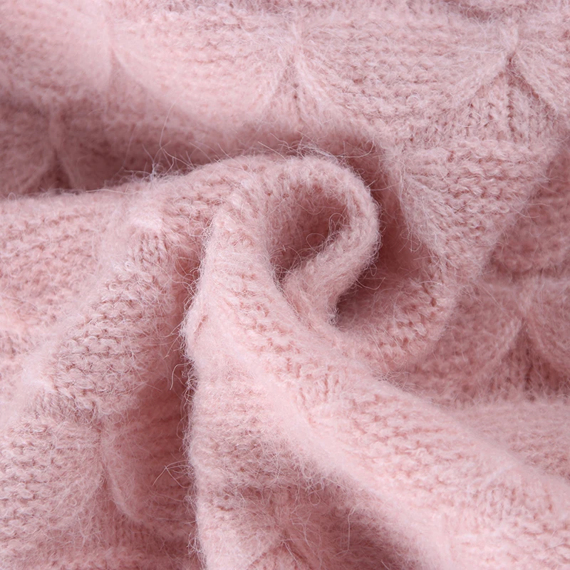 Hirsionsan, 3D перо, женский свитер, круглый вырез, Повседневный, вязаный, негабаритный, пуловеры, женский, утолщенный, теплый, мягкий, шикарный, джемпер для женщин