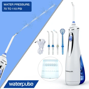 

Waterpulse V400 Oral Irrigator USB Rechargeable Tooth Cleaner Dental Floss Water Waterproof Electric Irrigators With Bag 4 Jets