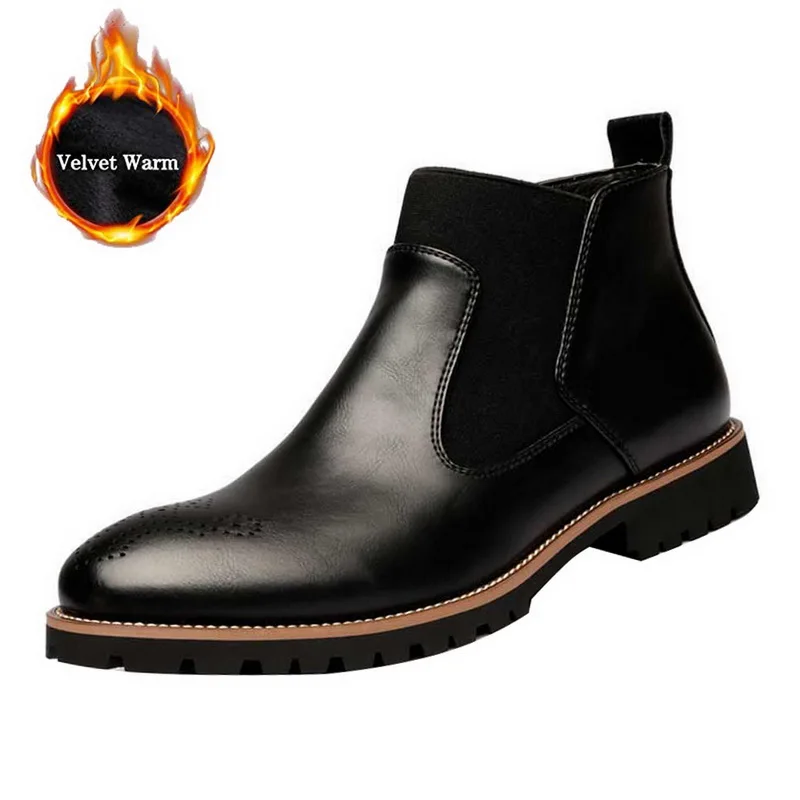 

New Chelsea Boots Men Genuine Leather Decent Men Ankle Original Male Short Casual Shoes British Style Winter Autumn