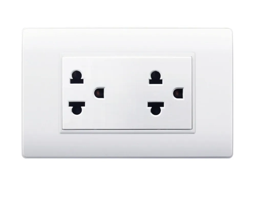 2 Sets Thailand Standard Power Socket Panel Triple Wall Outlet 10A 250V Japan Schuko Plug Adapter |