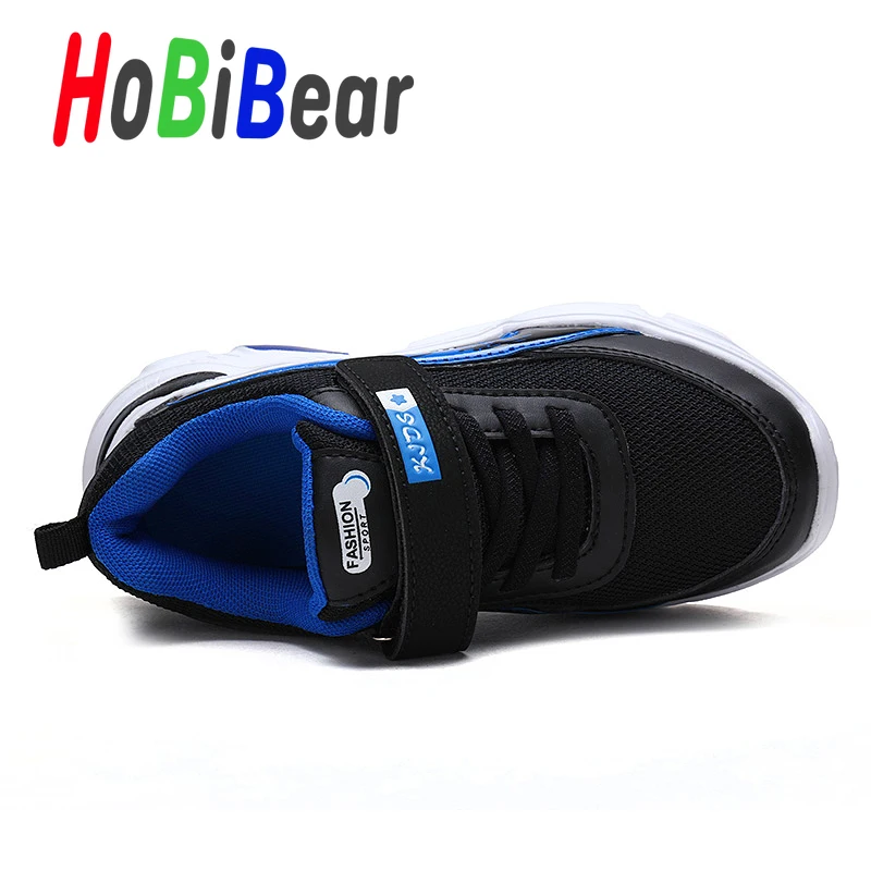 HOBIBEAR/ г. Повседневные кроссовки на плоской подошве для мальчиков, детские кроссовки для мальчиков, светильник, спортивная обувь, детская обувь на липучке, обувь для бега для мальчиков