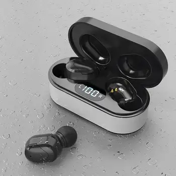 

JS1 TWS Wireless Bluetooth 5.0 Digital Display Earphones Microphone Headphones allows single ear use Comfortable to Wear