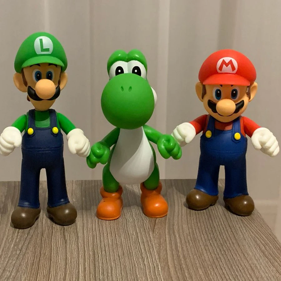 

Super Mario Bros 3pcs/set Bros Mario Yoshi Luigi PVC Action Figure Collectible Model Toy 11-12cm