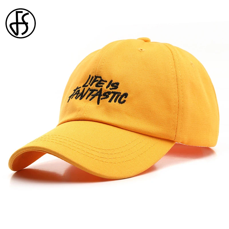 FS 2021 летняя уличная желтая Мужская кепка Snapback хип-хоп бейсбольные кепки для