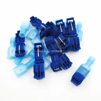 

20PCS=10set L1 Blue T Type Quick Splice Crimp Terminal Wire Convenient Connector For 1.2-2.5mm Line