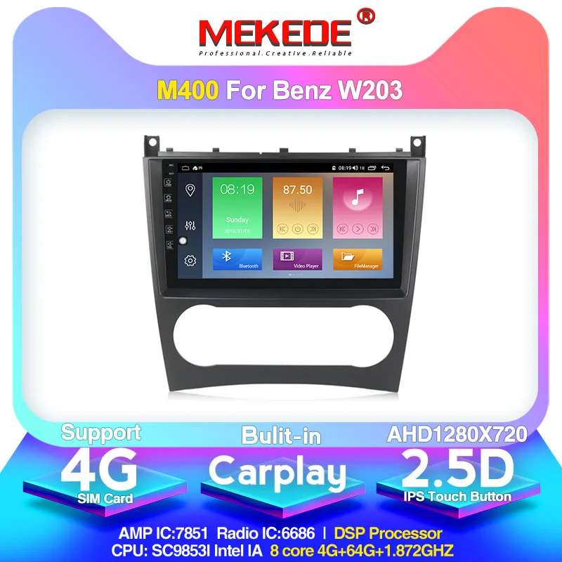 4GB 64GB 4G LTE android10.0 4G+ 64G Автомобильный мультимедийный gps навигатор радио плеер для Mercedes Benz W203 C180 C200 C220 C230 C240 C250 W209 - Цвет: 4GB 64GB