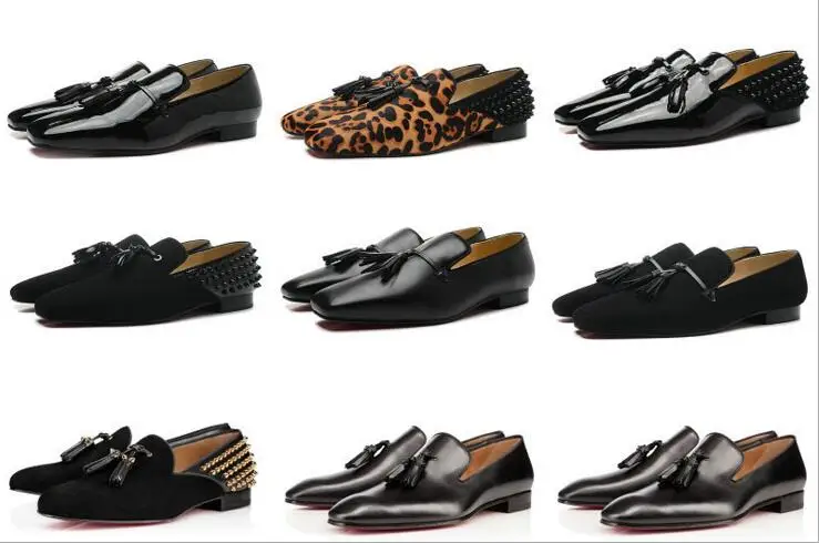 

High Quality Luxury Designer Business Gentleman Sneaker Red Bottom Flats mens Walking Wedding Party Dress shoes