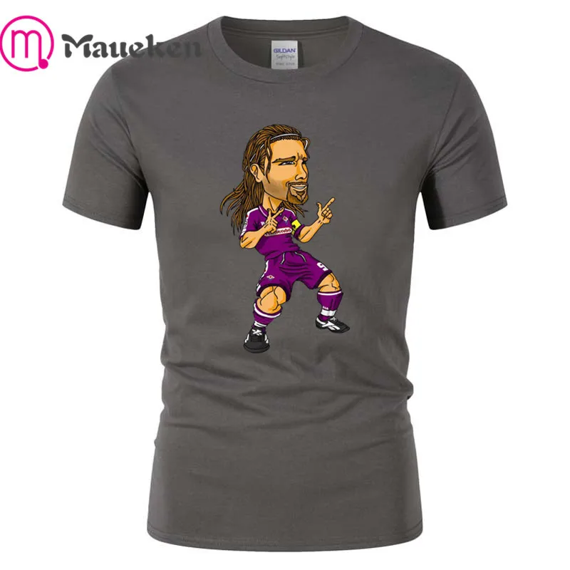Модная футболка с героями мультфильмов Габриэль Батистута хлопковая футболка с короткими рукавами для фанатов в подарок - Цвет: Stone Grey