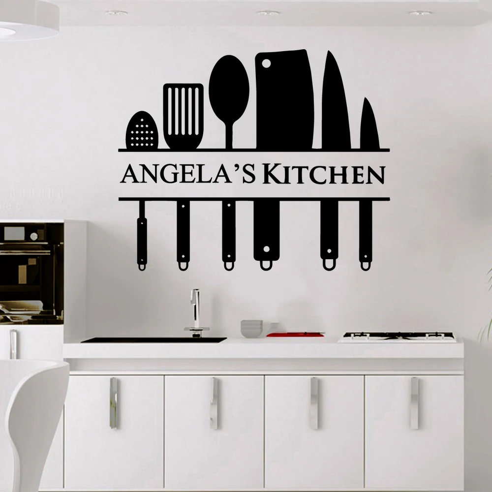 Diy Custom name Kitchen Wall Stickers Home Decoration Accessories For Kitchen Decoration Wall Decal Home Decor