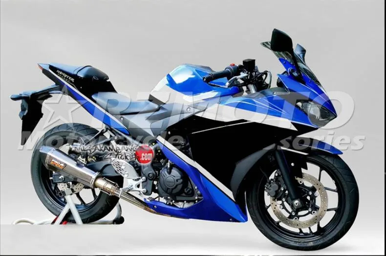 4 подарки стиль ABS литьевая форма мотоцикл Обтекатели подходит для YAMAHA R3 R25- 15-19 Кузов Набор Синий Черный крутой