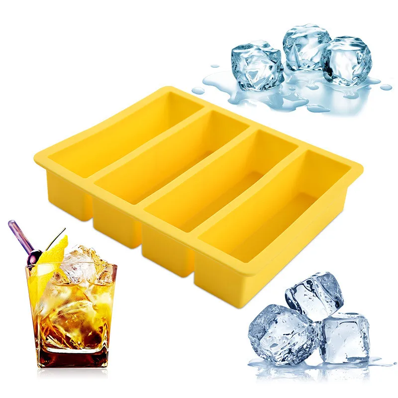 Acquista Zuppa di vassoio per congelatore in silicone 4 cubetti stampi per  contenitori per congelamento alimentare con coperchio scatola di  imballaggio congelata