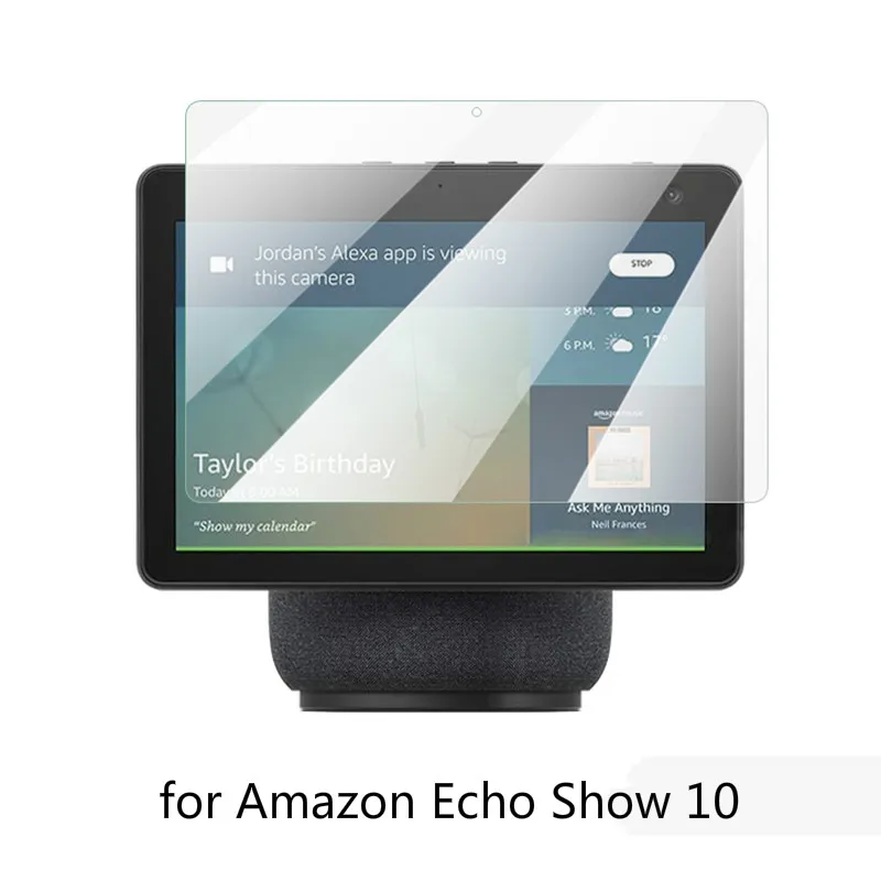 Funda completa templada de vidrio 9H para Amazon Echo Show 10, Protector de pantalla transparente, película de vidrio Protector antiarañazos, resistente al agua