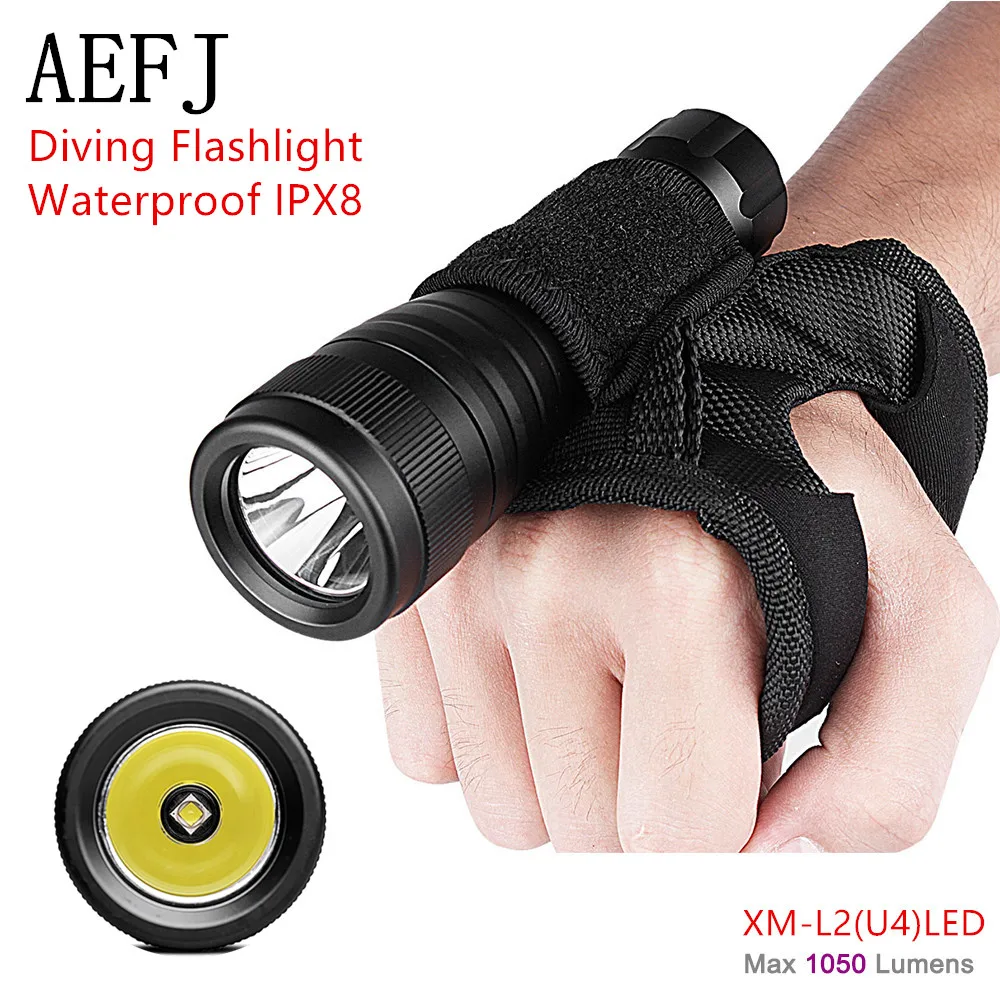 Diving LED Flashlight XM-L2 Waterproof IPX8 Dive Underwater 150 Meter 18650 Torch Lamp Light Camping Lanterna