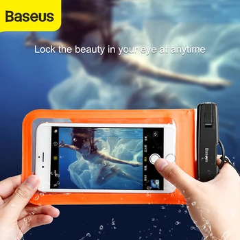 

Baseus 6'' Universal Waterproof case For iPhone X 6S holder for phone on han'd porta celular para running bag on hand for phone