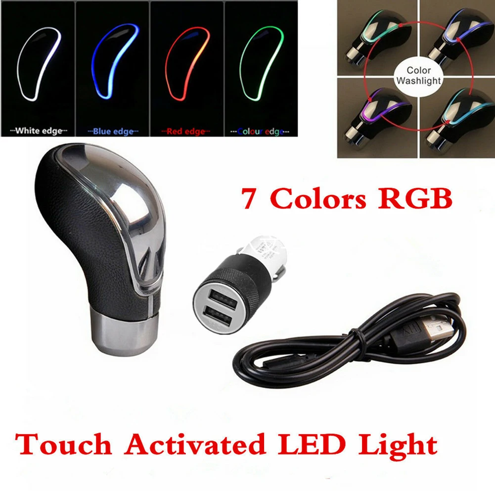 Touch Motion Activated LED Light Gear Shift Knob Universal Car Modification DIY Car Shift Knob Shifter Gear Blue/Red/Colorful