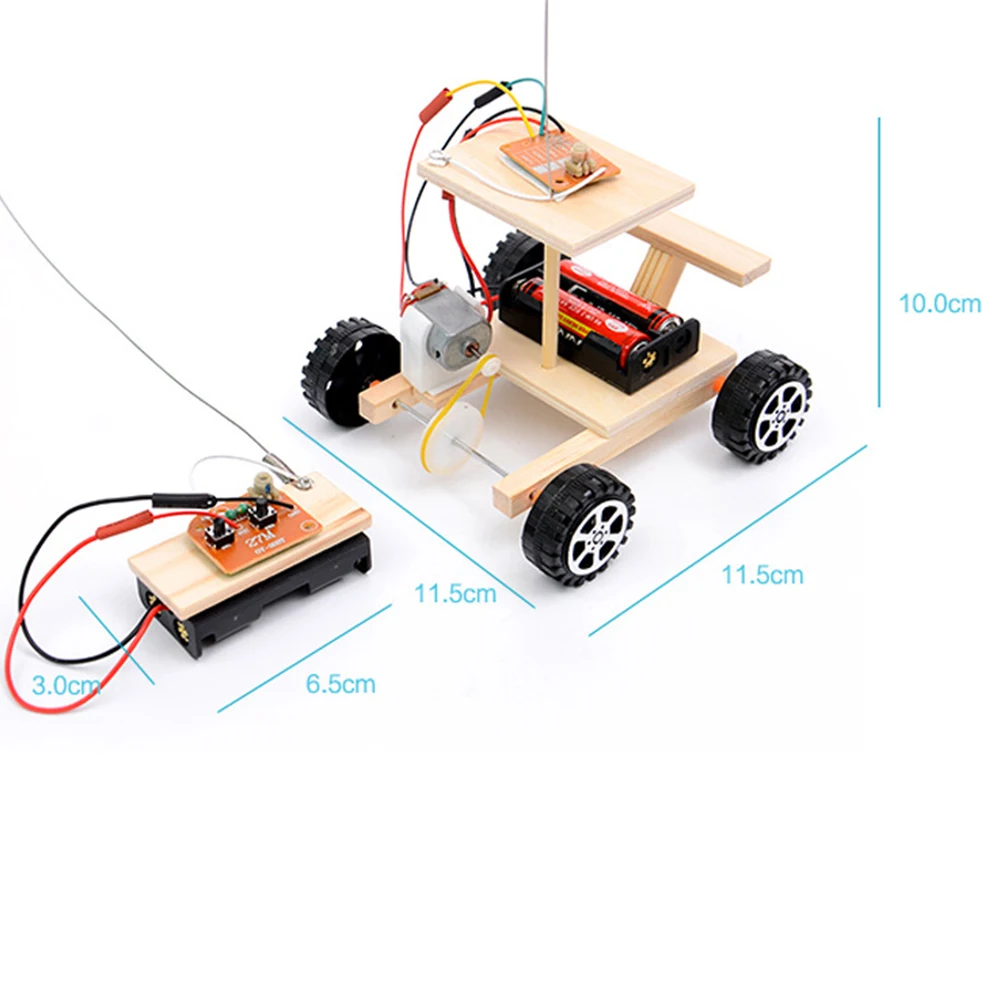 Пульт дистанционного управления деревянный безопасный двигатель в сборе принцип DIY физическая развивающая игрушка гоночный модель комплект радио познание шестерни действие