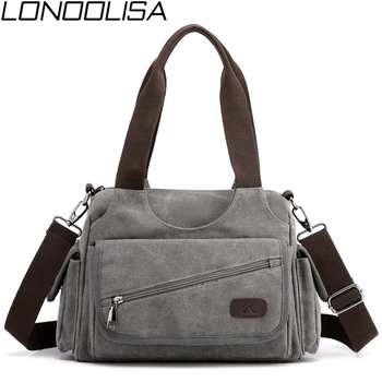 

Casual Preppy Style Canvas Ladies Hand Bag Large Capacity Travel Crossbody Bags For Women Retro Simple Women Shoulder Bags