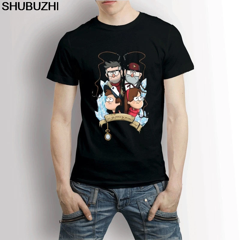 

Custom Gravity Falls Mabel Dipper and Stanley Men's T-Shirt Tee Printed Round Men T Shirt Cheap Price Top Tee Plus Size