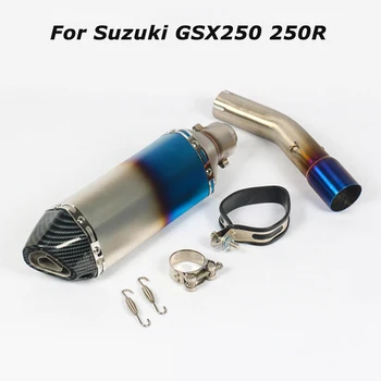 Slip for Suzuki GSX250 GSX250R Motorcycle Mid Link Pipe Exhaust Tips Muffler Tube Blue with DB Killer