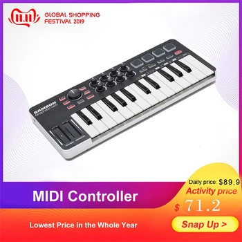 

100% Original New Samson 25 Keys Graphite M25 Mini Usb Midi ControllerFor Ipad Keyboard Portable For Arranger Performance Stage