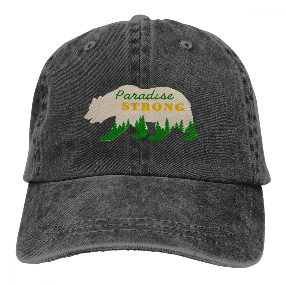 Рай сильный медведь Casquette черный унисекс Мужские Женские джинсовые бейсболка с ремешком кепки Регулируемый Гольф папа шляпа