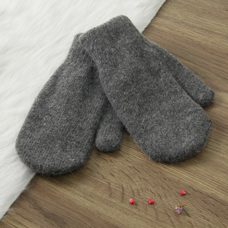 Gloves Women Winter Woolen Thicker Warm Solid Simple All-match Womens Fashion Daily High Quality Casual Chic Females Harajuku