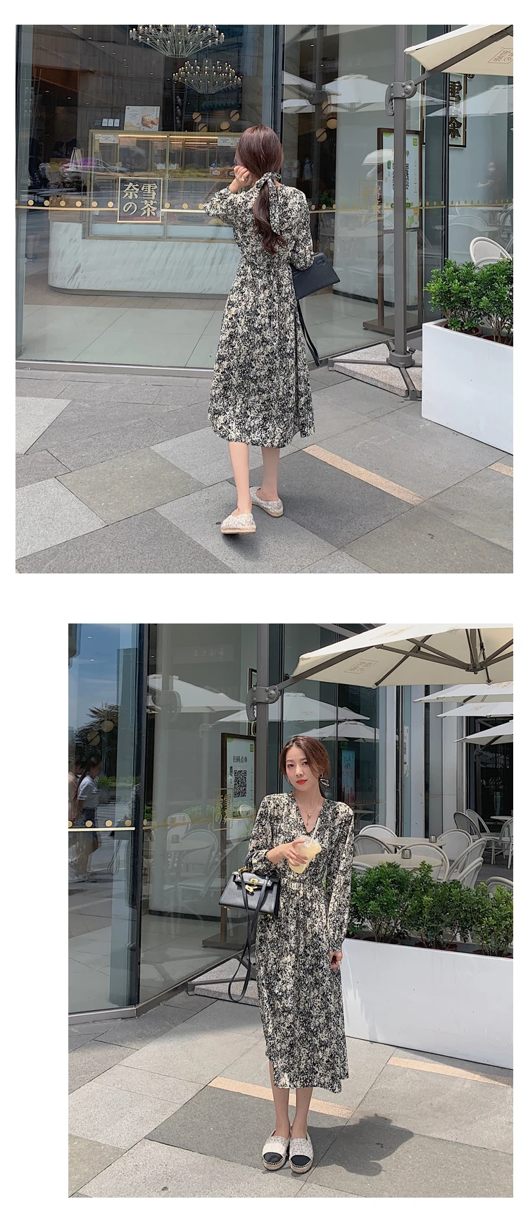 Vintage Print Holiday Boho Dress Women Long Sleeve Robe Femme Autumn Beach Sundress Korean Ladies Fashion Long Dress Vestidos