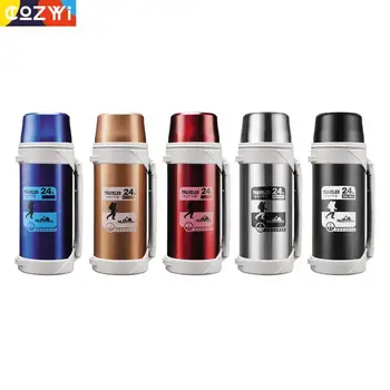 

1.2l/1.6l/2.1l Travel Cup Thermosflask Stainless Steel Termos Cup Portable Outdoor Thermos Thicken Base Vacuum Water Bottle