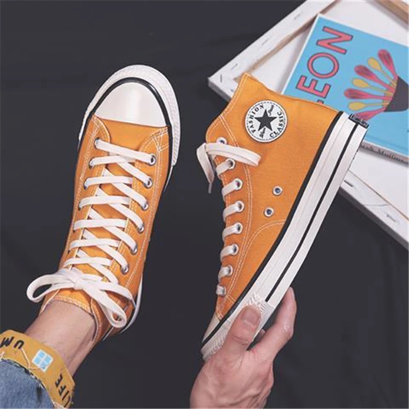 

2020 High-quality Classic Men's Canvas Shoes Autumn High-top Flat Shoes Student Casual Shoes Men Casual Shoes Mens Shoes Casual