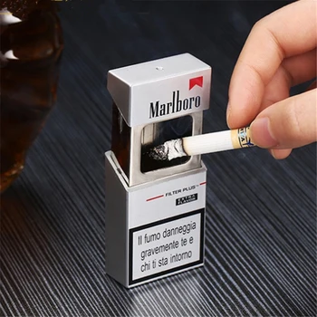 

Creative ABS MIni Portable Ashtray with Lid Keychain Cigarette Case Shape Ash Storage Package