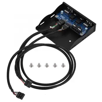 

USB2.0 HD-AUDIO Floppy Front Panel 3.5'' 9Pin to 2 USB2.0 Interface with Mic Audio Plug