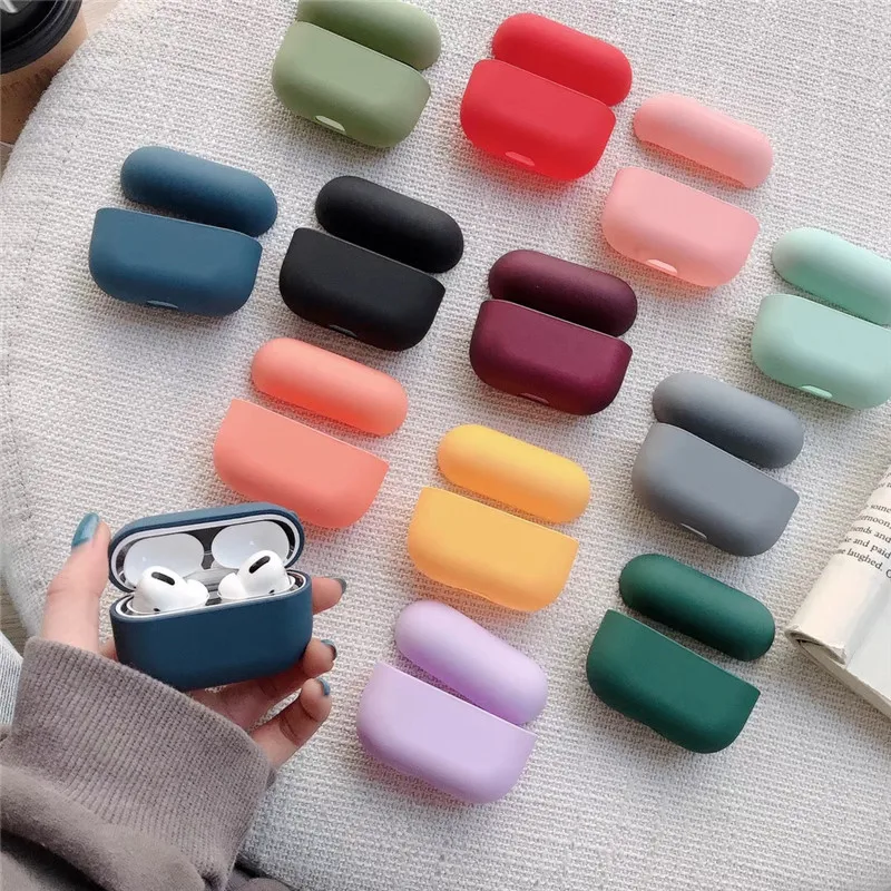 

Cute Solid Color For Airpods Pro Case Smiley Face Love Heart Pattern Bluetooth Earphone Hard PC Cover For Airpods Protect Cases