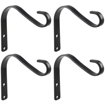 

4PCS 5-Inch Iron Hook Garden Flower Pot Decoration Country Retro Style Wall Bending Bracket