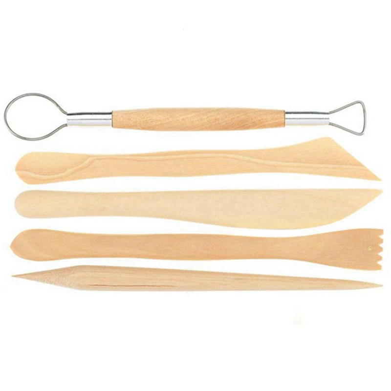 51 Pcs Arts Crafts Clay Sculpting Tools Pottery Carving Tool Set Pottery&Amp Ceramics Wooden Handle Modeling Clay Tools