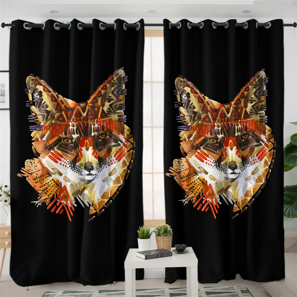 BeddingOutlet, Золотая лисица, занавеска для гостиной, s, животные, звезды, занавеска для спальни, Пейсли, листья, цветы, на окно, занавески