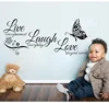 Live Laugh Love Butterfly Flower Wall Art Sticker Modern Wall Decals Quotes Vinyls Stickers Wall Stickers Home Decor Living Room ► Photo 3/6